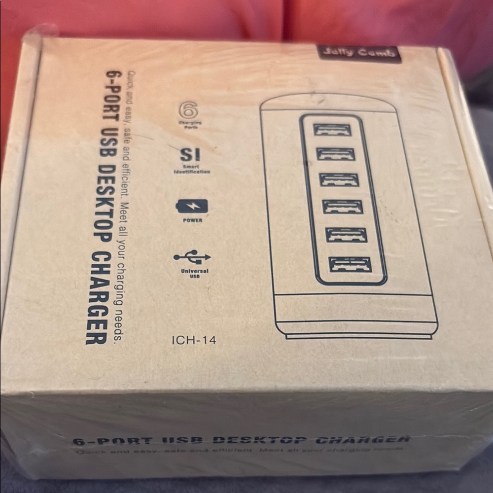 Jelly Comb 6-Port USB Desktop Charger - in Black